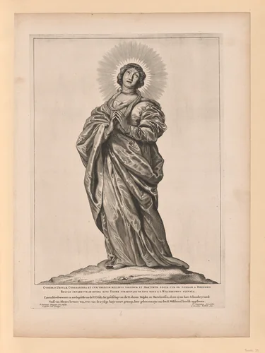Saint Cunera, from Saints of the North and South Netherlands by Cornelis Visscher, print, 1650