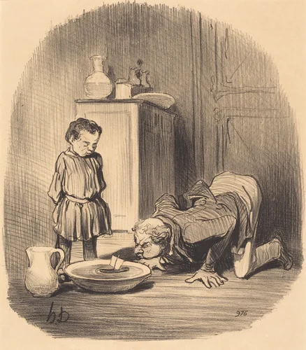 Comment on donne... le goût de la navigation by Honoré Daumier, print, 1846