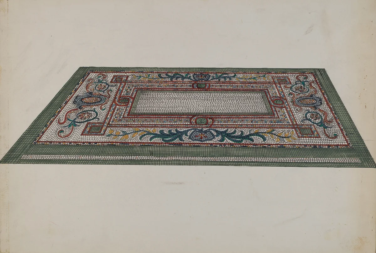 Marble Mosaic Floor by Ellen Duncan, index of american design, 1936