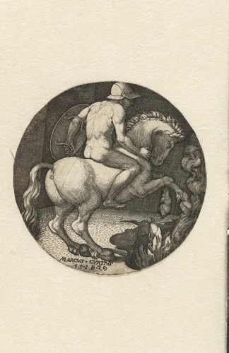Marcus Curtius by Unknown, print, 1529