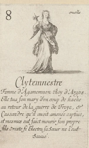 Clytaemnestra by Stefano della Bella, print, 1620-1664