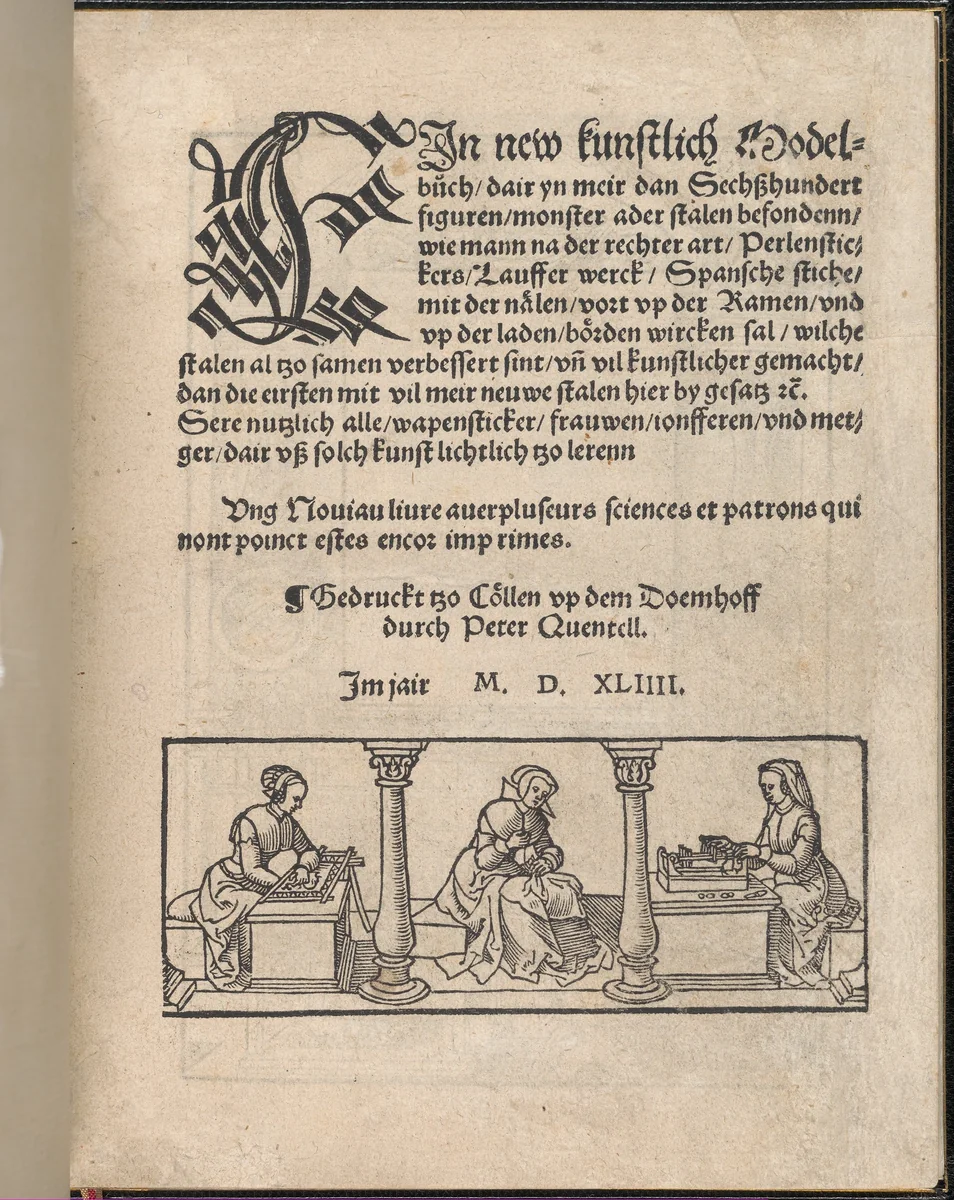 Ein new kunstlich Modelbuch... by Peter Quentel, book, 1544