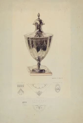 Silver Sugar Urn by Hardin Walsh, index of american design, 1938
