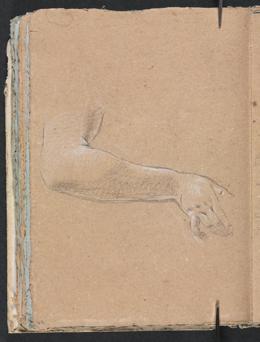Verona Sketchbook: Female right arm and hand (page 44) by Francesco Lorenzi, book, 1760