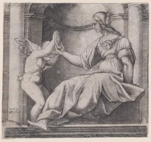 Prudence by Agostino Veneziano, print, 1511-1521