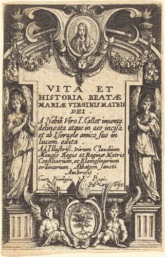 Frontispiece for "The Life of the Virgin" by Jacques Callot, print, 1628-1638