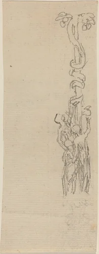 Design for a Candelabrum Representing the Three Graces Gathering the Apples of Hesper by John Flaxman, drawing, 1811-1821