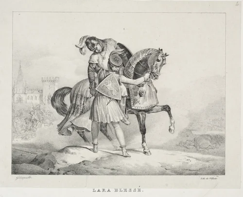 Lara Wounded by Théodore Géricault, print, 1822