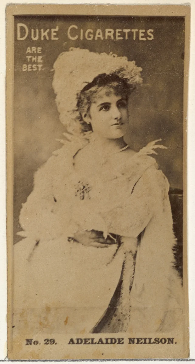 Card Number 29, Adelaide Neilson, from the Actors and Actresses series (N145-6) issued by Duke Sons & Co. to promote Duke Cigarettes by W. Duke, Sons & Co., photograph, 1880-1889