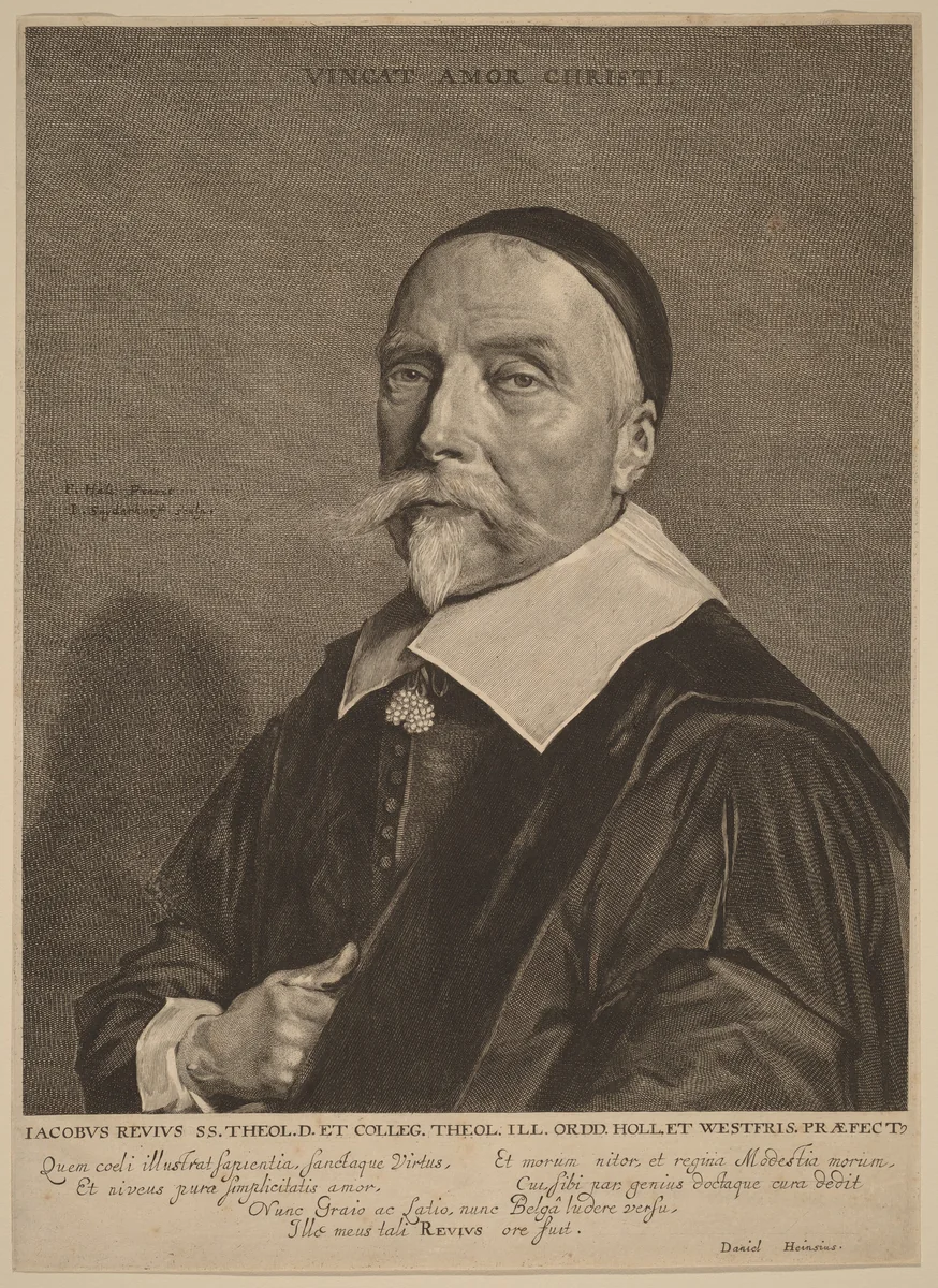 Jacob Revius by Jonas Suyderhoff, print, 1613-1686