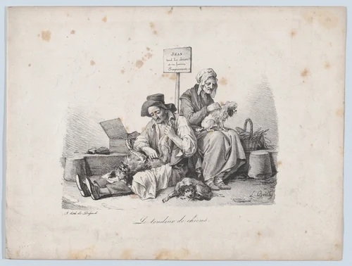 The Dog Shearer by Louis-Léopold Boilly, print, 1822