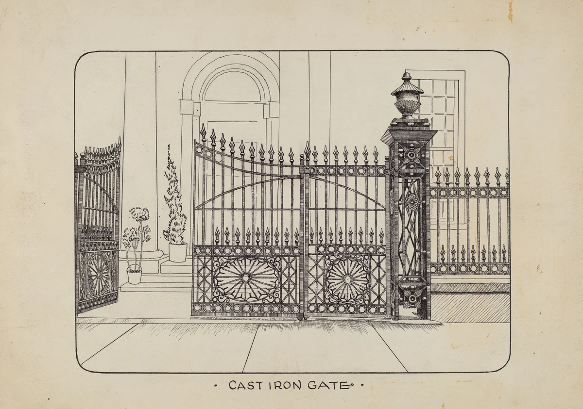 Iron Gate and Fence by Ray Price, index of american design, 1936