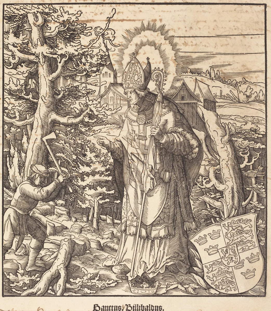 Saint Willibaldus by Leonhard Beck, print, 1516-1518