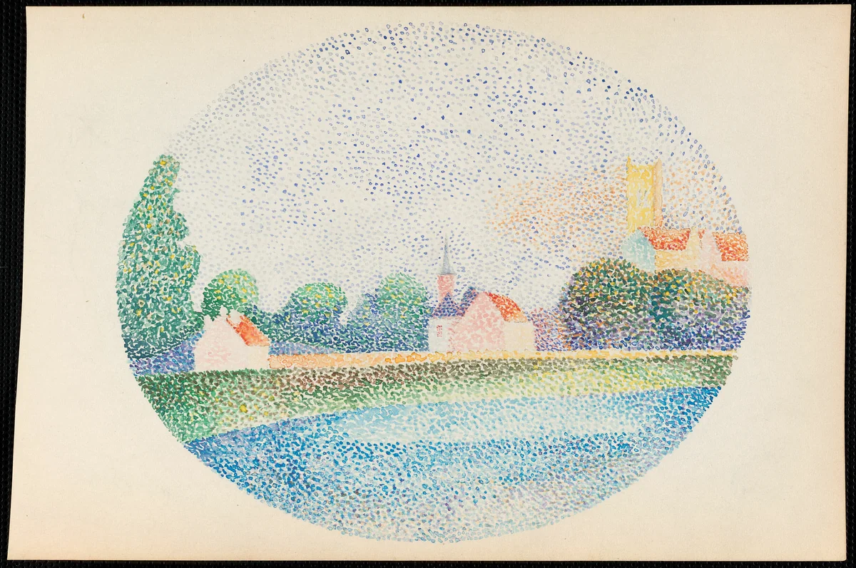 Morning on the Marne at Meaux by Albert Dubois-Pillet, print, 1885-1886