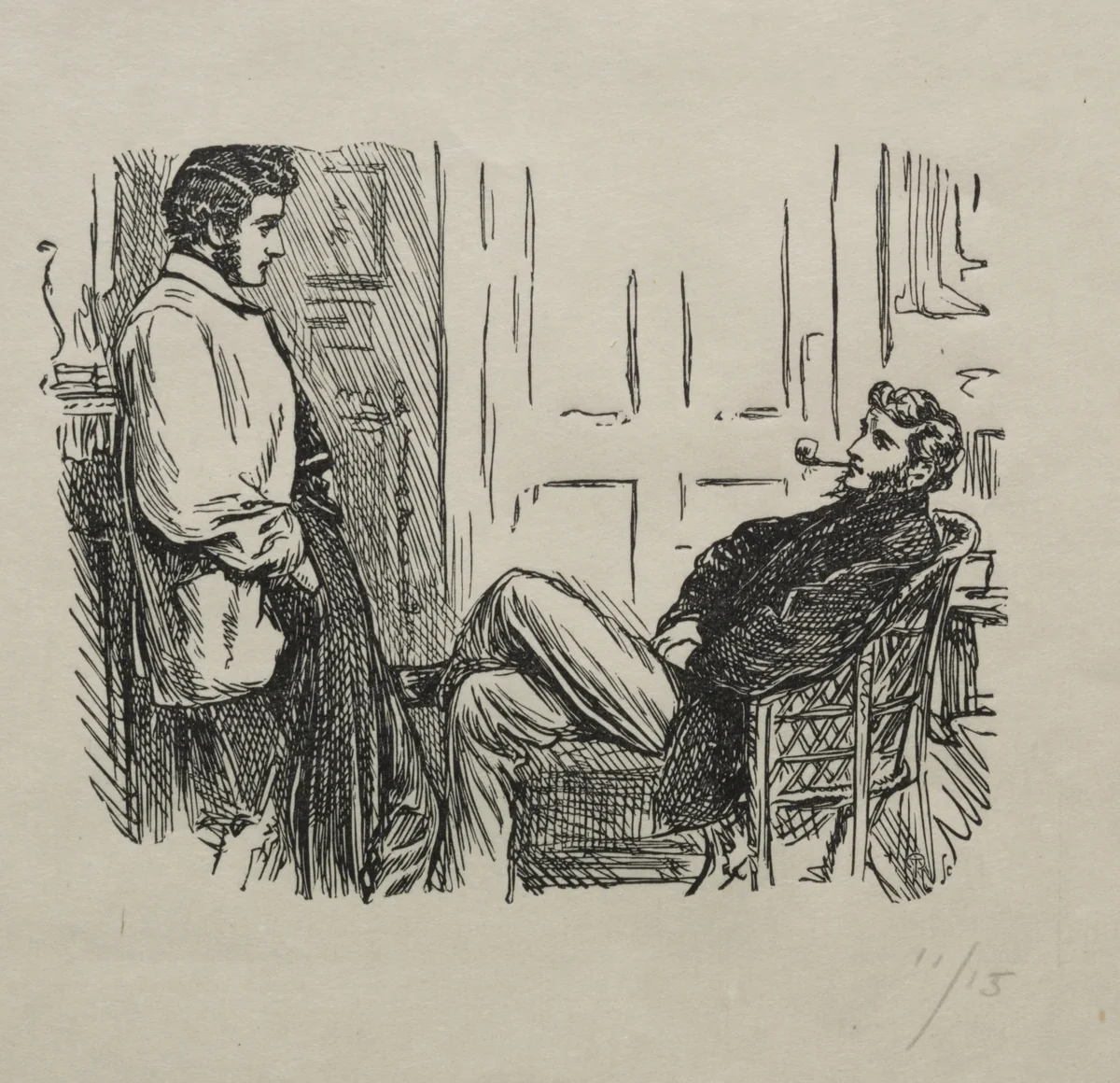 The Queen of Diamonds - How She Was Won and Lost by George Du Maurier, print, 1866