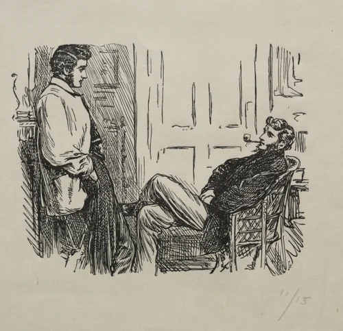 The Queen of Diamonds - How She Was Won and Lost by George Du Maurier, print, 1866