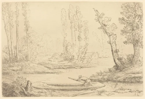 Banks of the Somme near Amiens (Bord de la Somme pres d'Amiens) by Alphonse Legros, print, 1837-1911