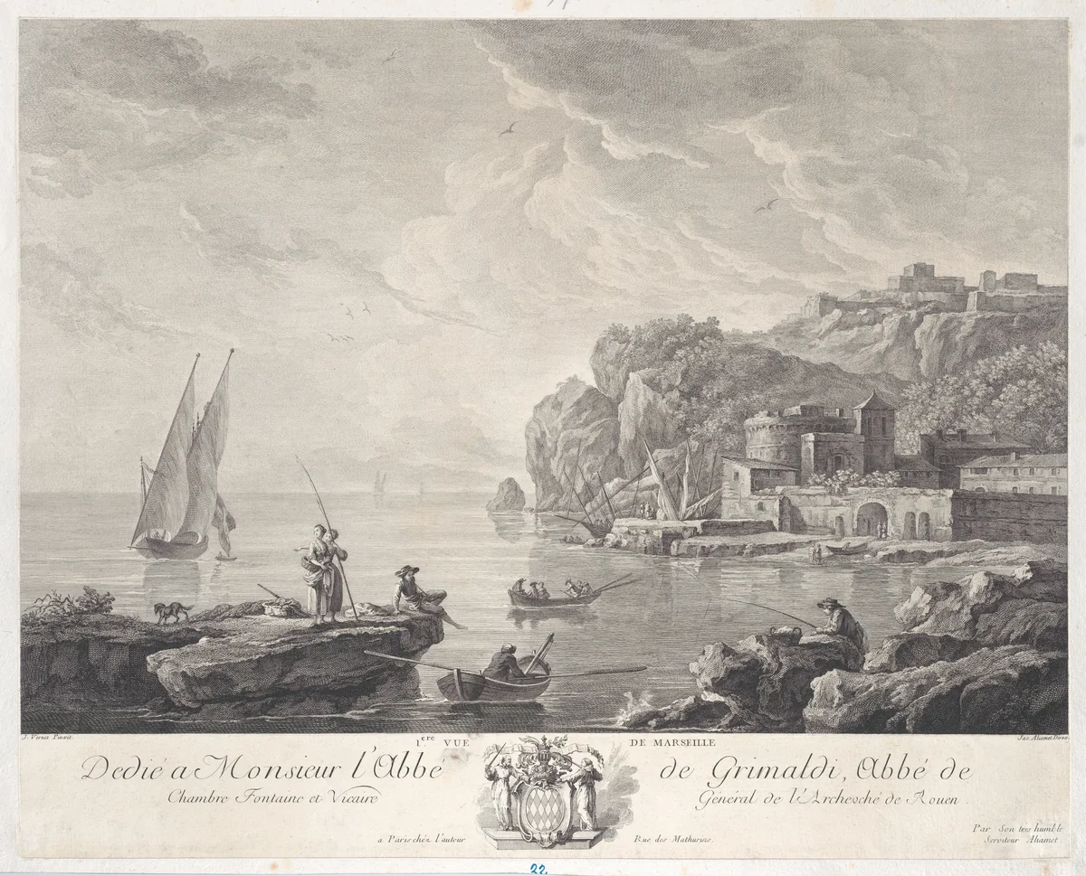 First View of Marseille by Joseph Vernet, print, 1776