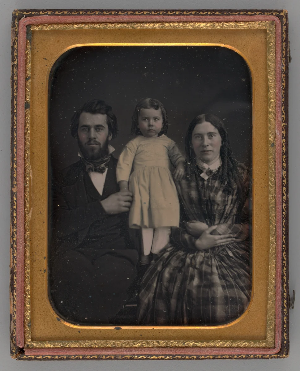 Untitled (Portrait of a Man, Woman and Girl) by Unknown maker, other, 1856