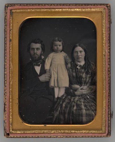 Untitled (Portrait of a Man, Woman and Girl) by Unknown maker, other, 1856