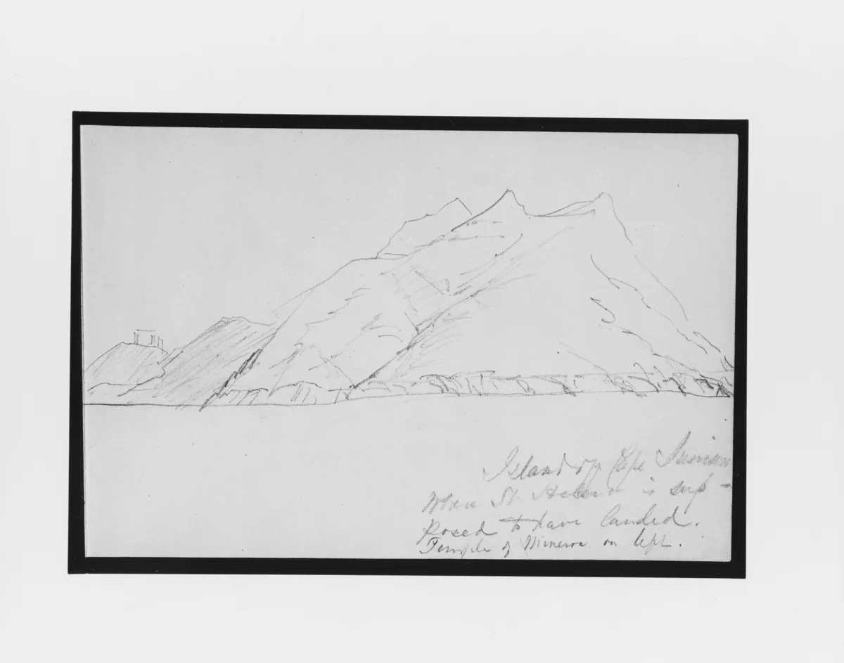 Island off Cape Sunium (from Sketchbook) by Mary Newbold Sargent, artwork, 1904