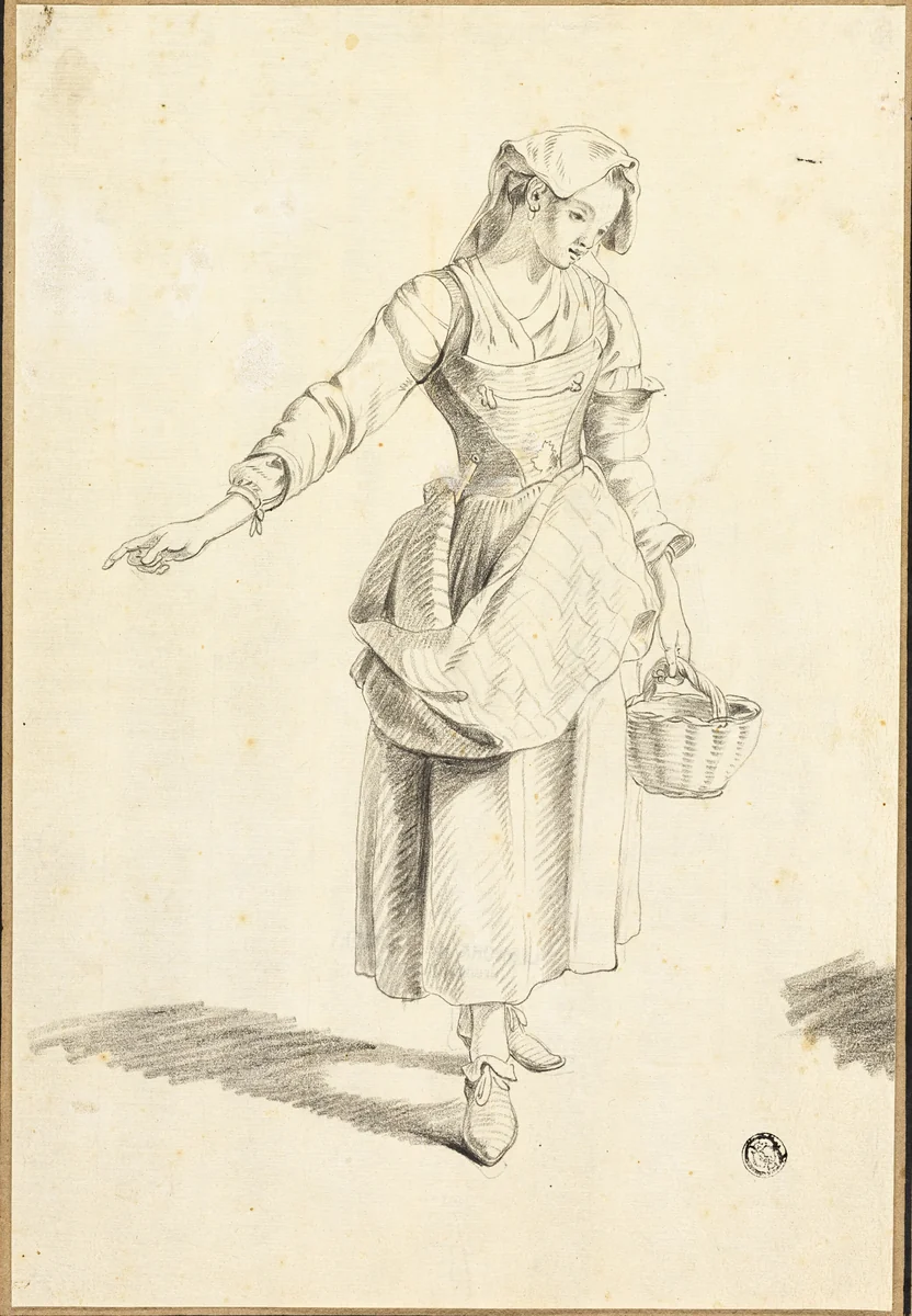 Italian Peasant Girl by Jacob Philipp Hackert, drawing, 1757-1807