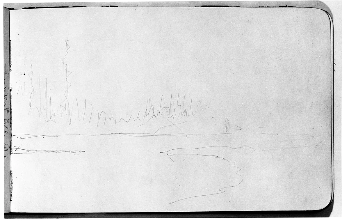 Landscape Sketch (from Sketchbook) by Albert Bierstadt, artwork, 1890
