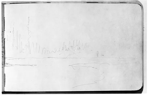 Landscape Sketch (from Sketchbook) by Albert Bierstadt, artwork, 1890