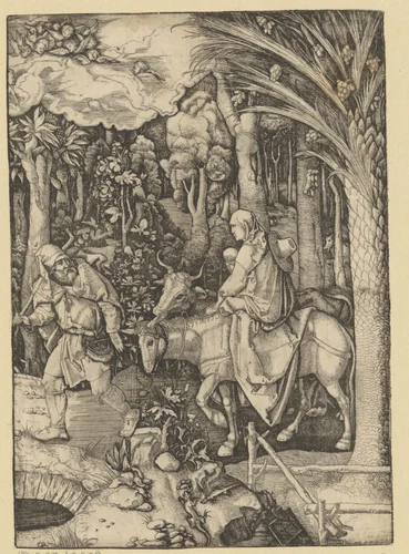 Vlucht naar Egypte by Unknown, print, 1525-1550