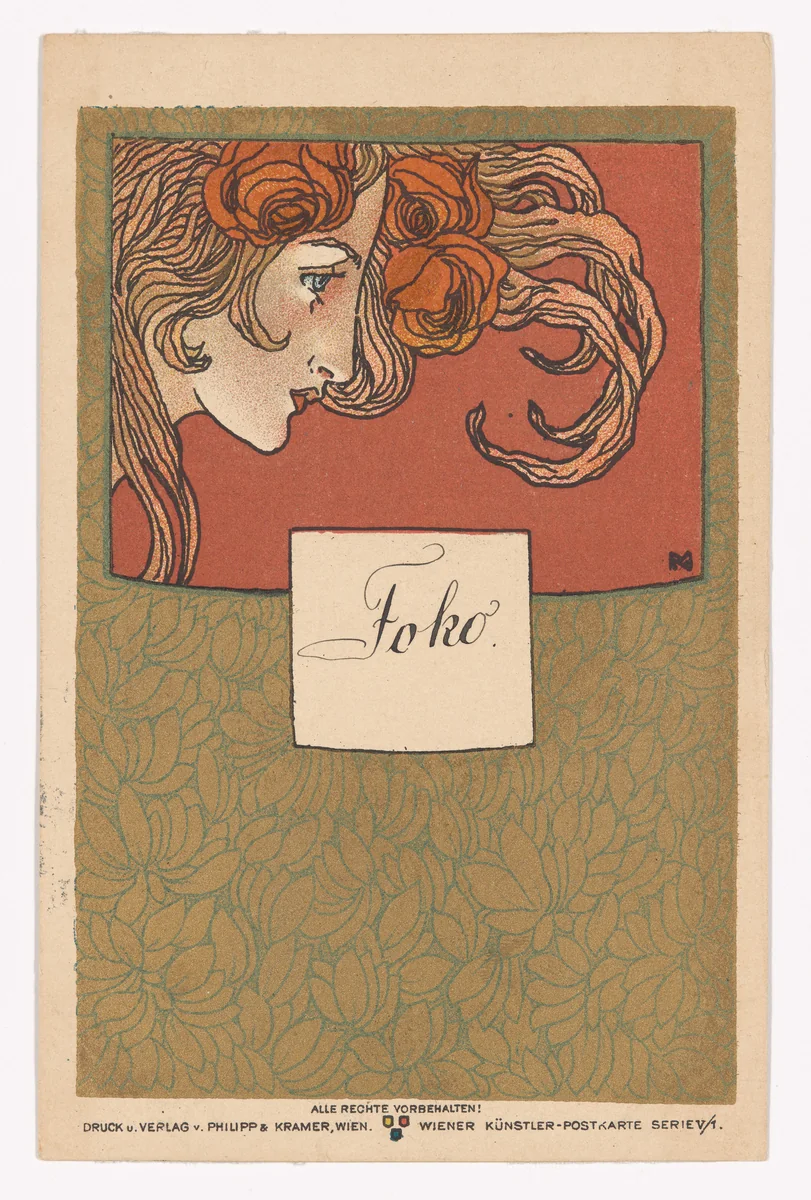 Wiener Künstler-Postkarte Serie 5/1 by Koloman Moser, design, 1898