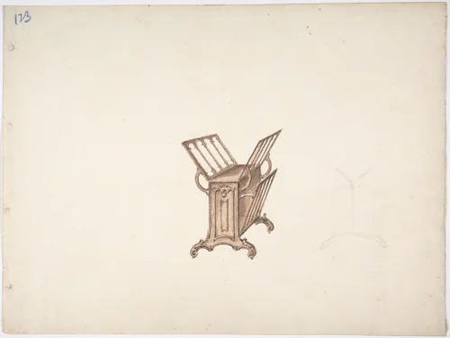 Design for a Bookstand by anonymous, drawing, 1800-1850