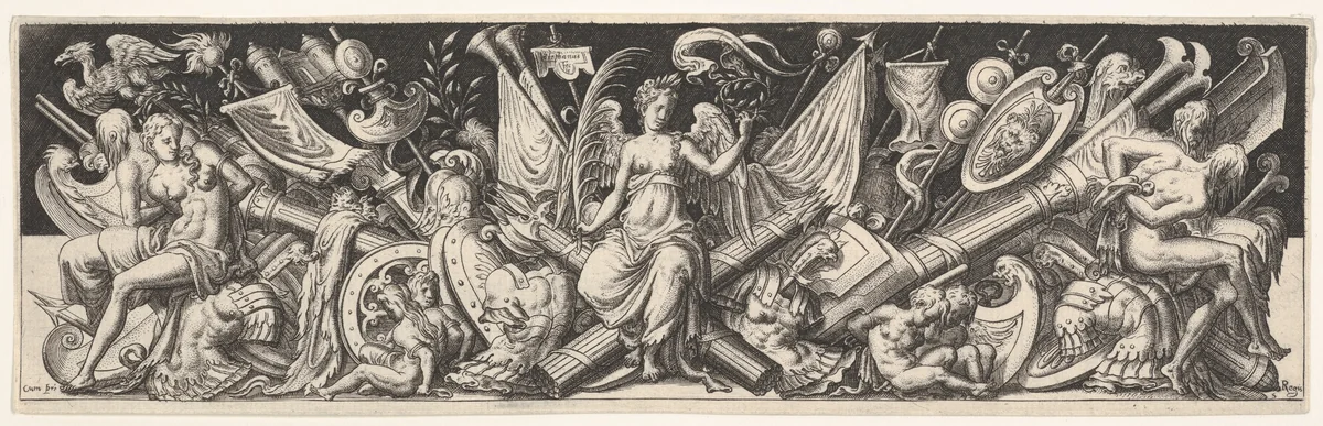 Plate from "Battles and Victories" (Combats et Triomphes) by Etienne Delaune, print, 1540-1583