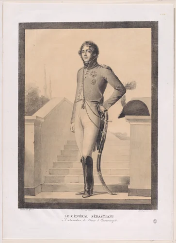 Portrait of General Sébastiani, after Gérard by Dominique Vivant Denon, print, 1800-1825