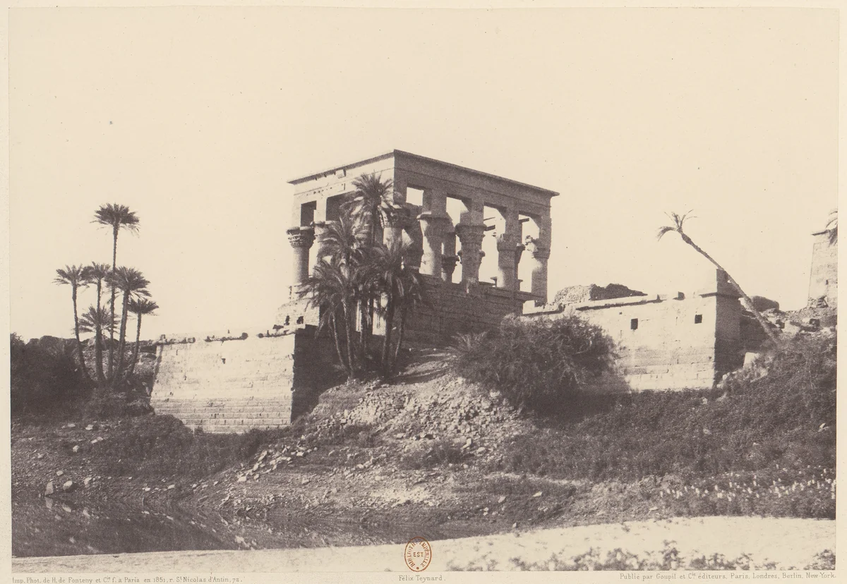 Ile de Fîleh (Philæ), Édifice de l'Est - Vue Générale Prise du Point C by Félix Teynard, photograph, 1851-1852