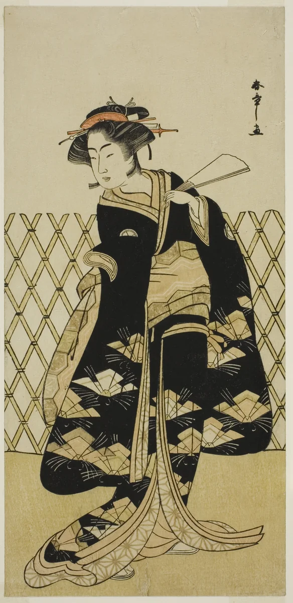 The Actor Iwai Hanshiro IV as Mitsuogiya Usukumo in the Play Shida Choja-bashira, Performed at the Nakamura Theater in the Eighth Month, 1781 by Katsukawa Shunsho (勝川 春章), print, 1776-1786