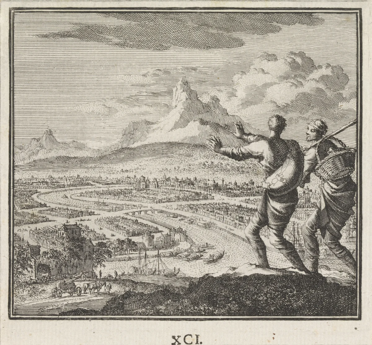 Embleem: land by Jan Luyken, print, 1695-1705