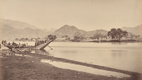 Lalpura from the Ferry by John Burke, photograph, 1878-1880