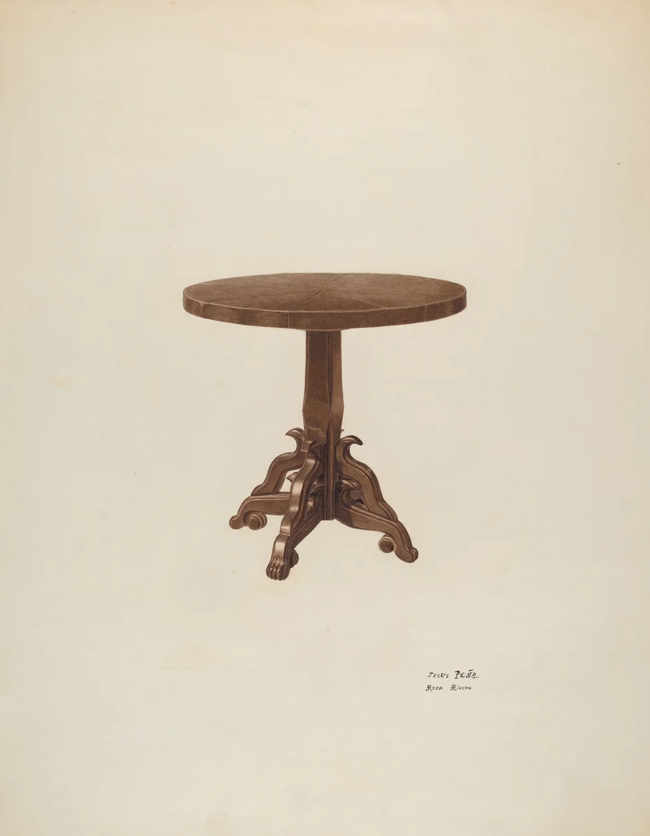 Round Top Table by Jesus Pena; Rosa Rivero, index of american design, 1940