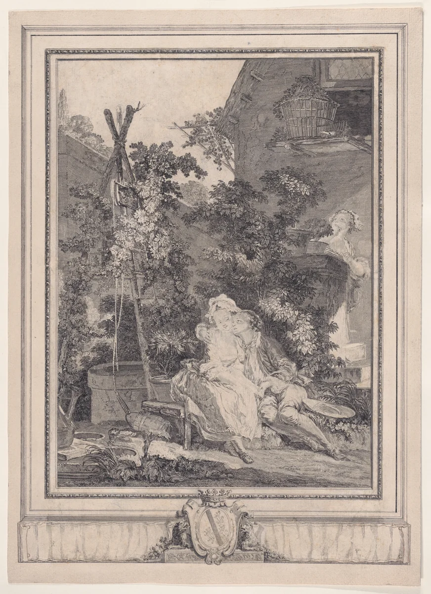 Le Jardinier Galant by Pierre-Antoine Baudouin, print, 1778