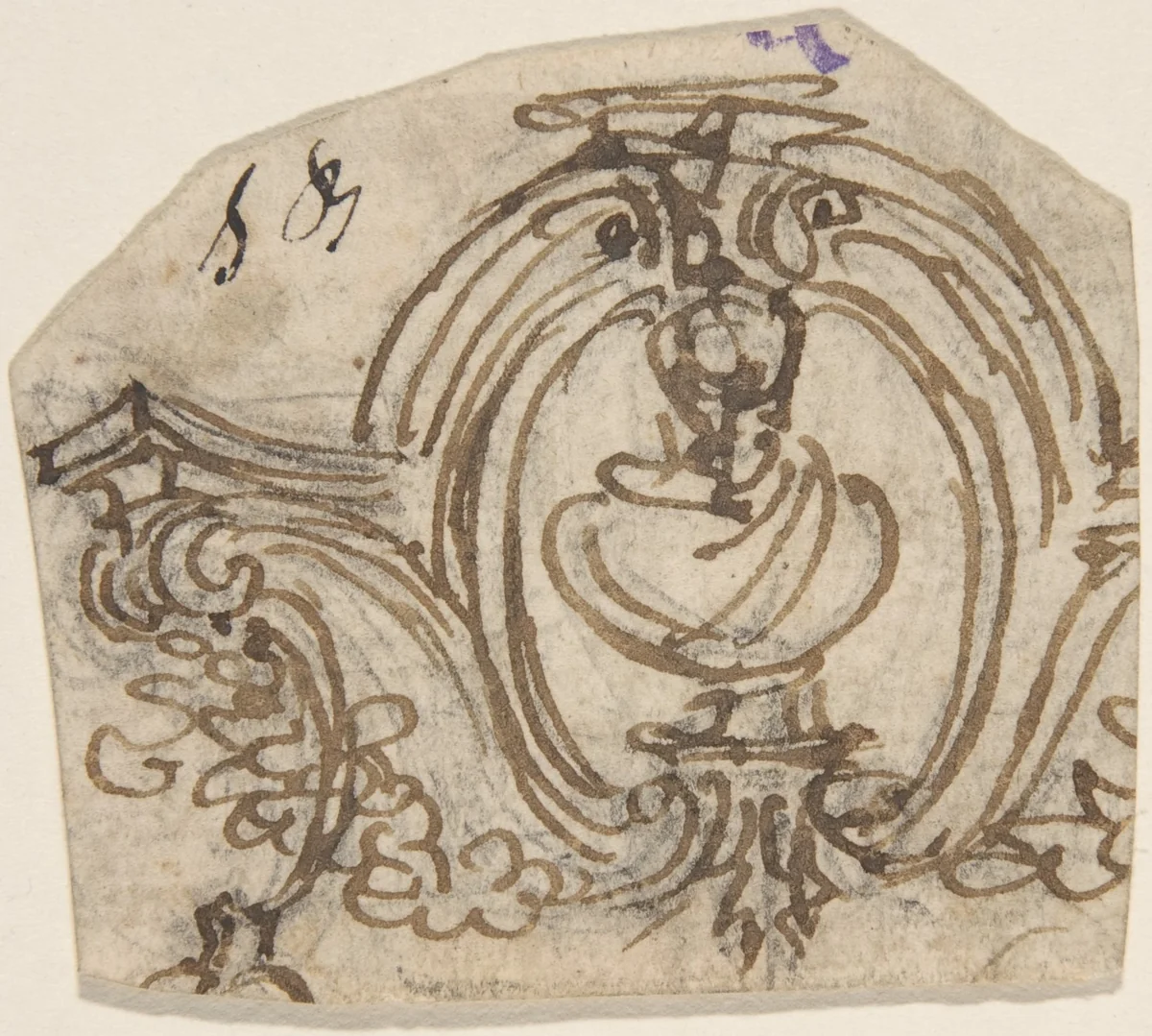 Design for an Overdoor with a Bust by Giovanni Battista Foggini, drawing, 1652-1725