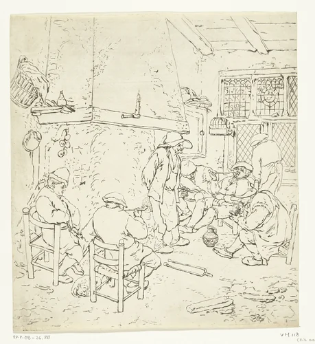 Herberginterieur by Anthonie van den Bos, print, 1778-1838