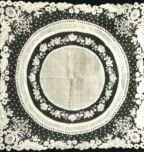 Handkerchief by Belgium, textile, 1875-1900