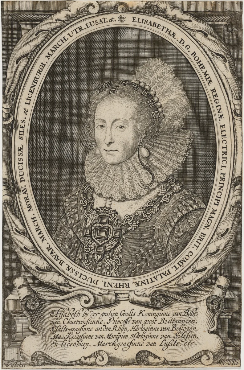 Elizabeth, Queen of Bohemia by Claes Jansz Visscher, print, 1586-1652