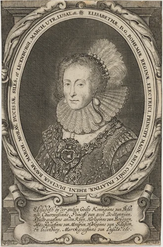 Elizabeth, Queen of Bohemia by Claes Jansz Visscher, print, 1586-1652