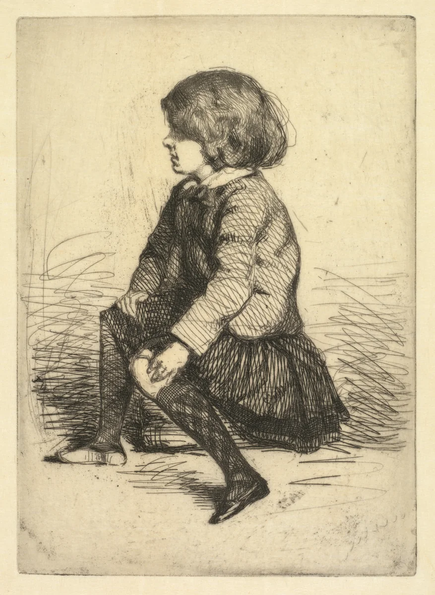 Seymour Haden Jr., Seated by James McNeill Whistler, print, 1857-1858