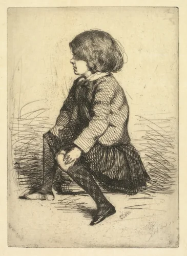 Seymour Haden Jr., Seated by James McNeill Whistler, print, 1857-1858
