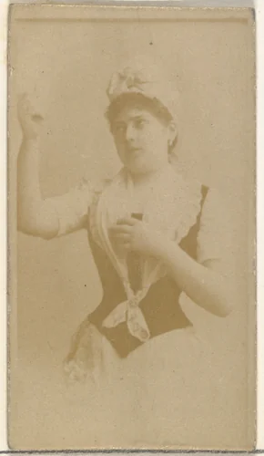[Actress holding hand to heart], from the Actors and Actresses series (N145-8) issued by Duke Sons & Co. to promote Duke Cigarettes by W. Duke, Sons & Co., photograph, 1890-1895