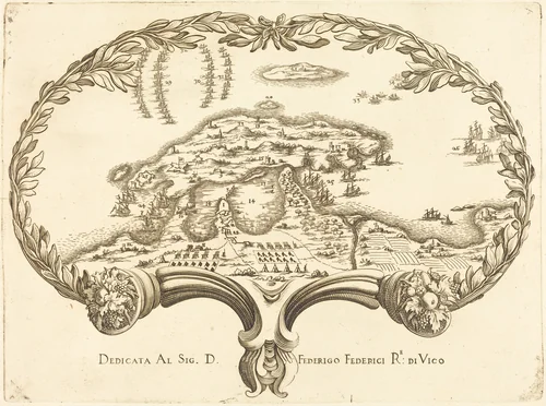 Fan by Jacques Callot, print, 1600-1699