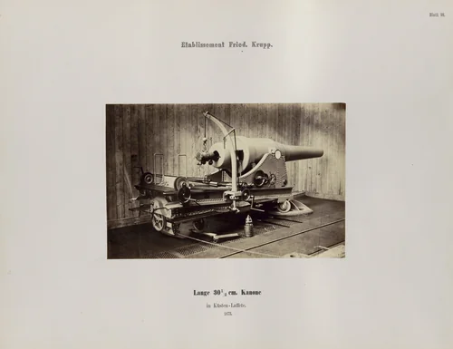 Lange 30 1/2 cm. Kanone in Kusten-Laffete by Hugo van Werden, photograph, 1873