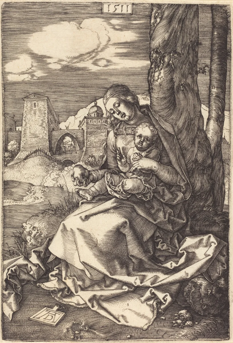 The Virgin and Child with the Pear by Albrecht Dürer, print, 1511